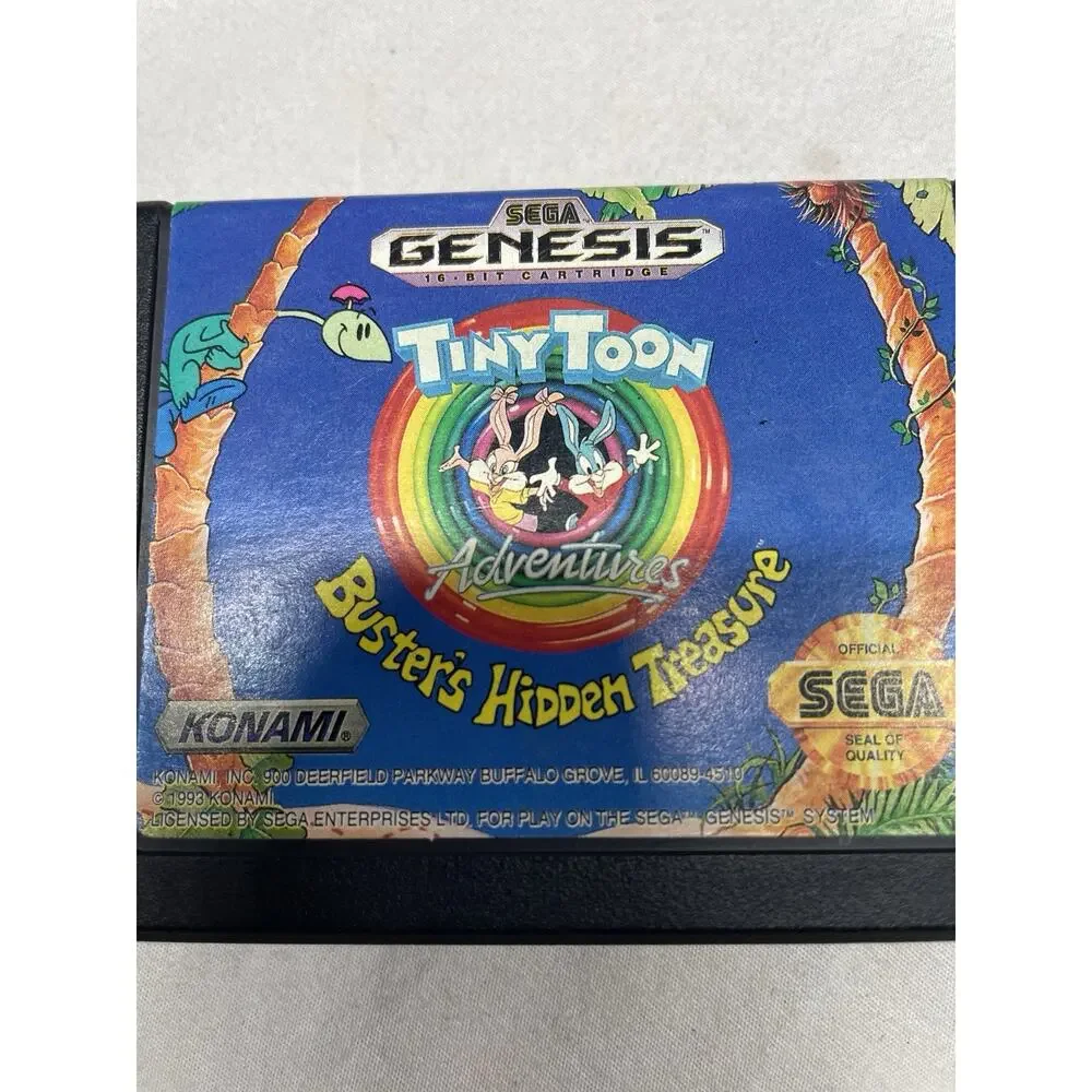 Tiny Toon Adventures: Buster's Hidden Treasure Sega Genesis Cartridge Tested